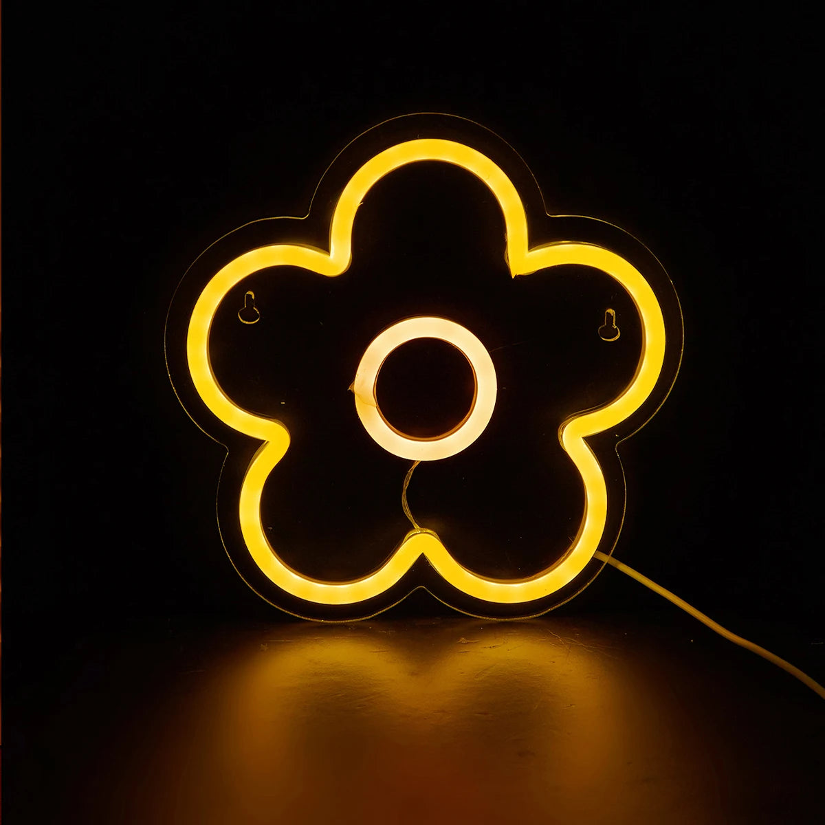 Luminária Painel Neon Led - Florzinha Amarela (22 x 22cm)